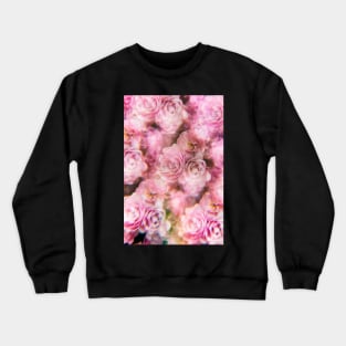 Pale pink rose bush photographed through a prism filter Crewneck Sweatshirt